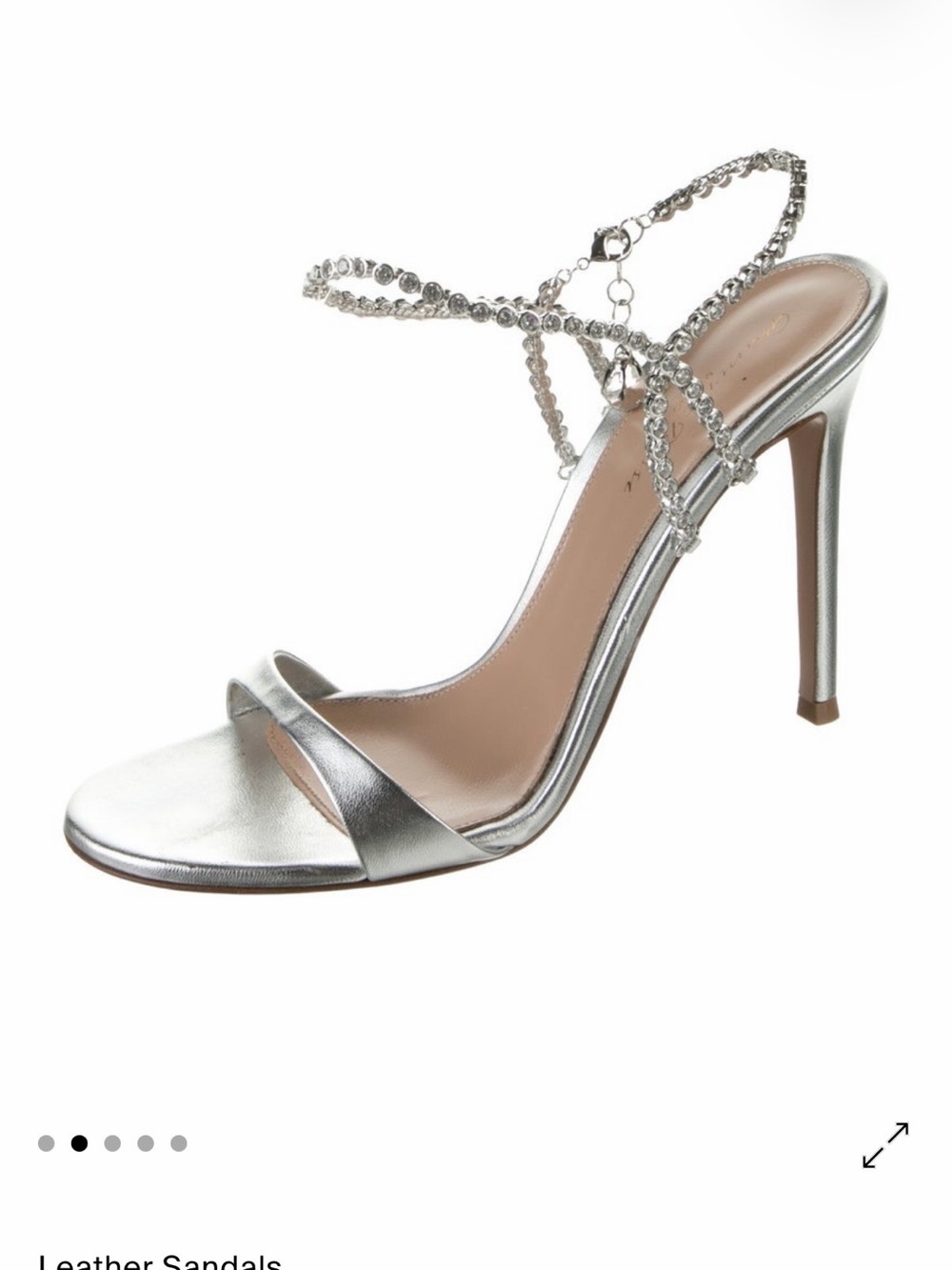 Gianvito Rossi Silver Crystal-Strap Stiletto Sandals